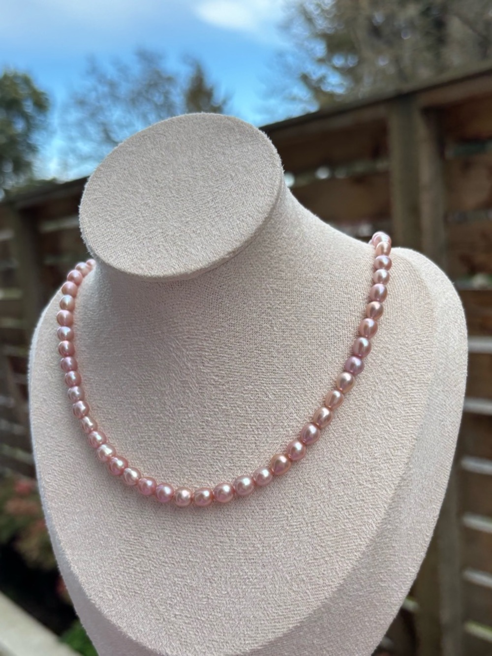 Genuine Pink Pearl Necklace - Picture 6 of 8